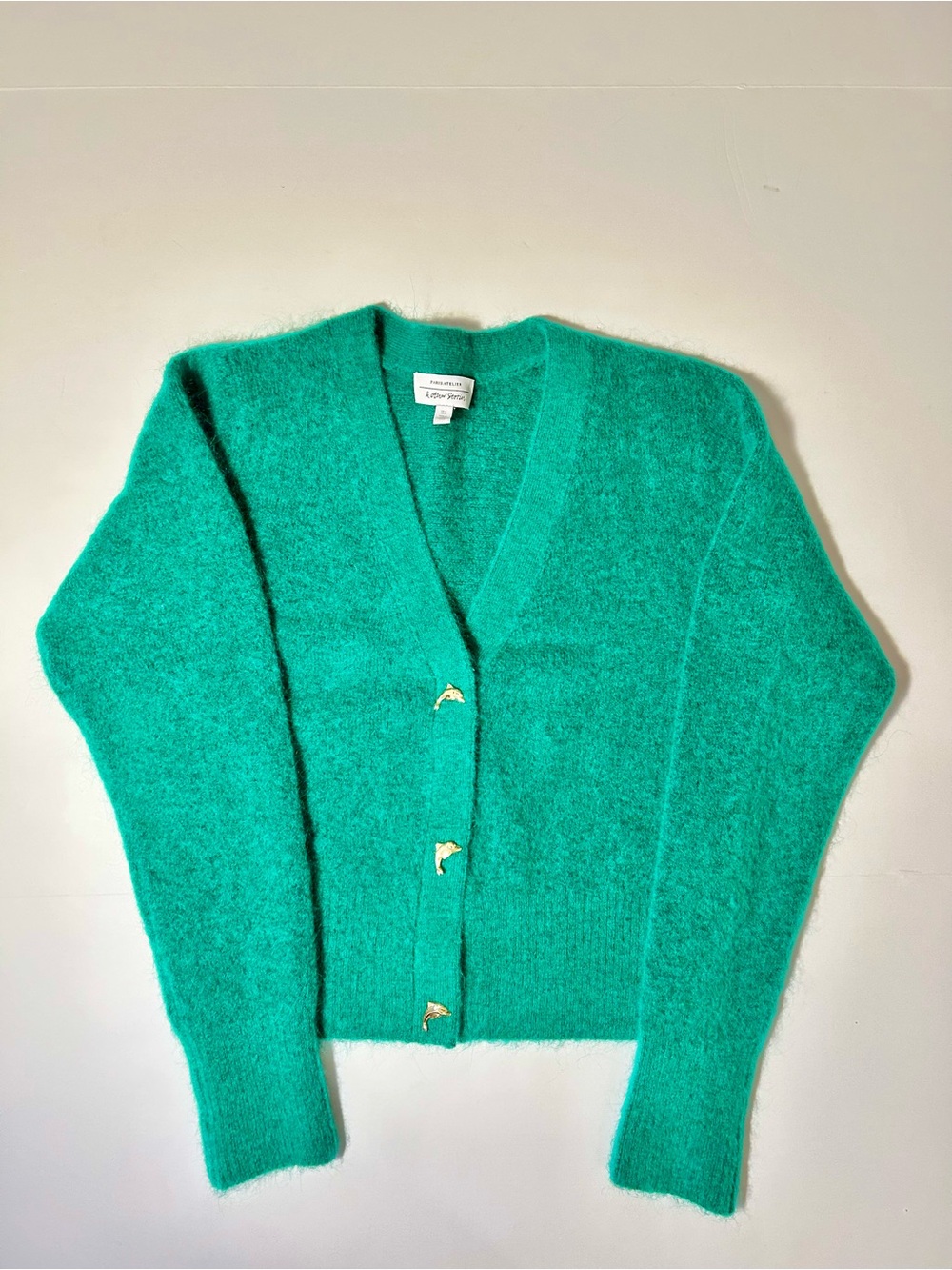 & other stories Green cardigan w dolphin buttons